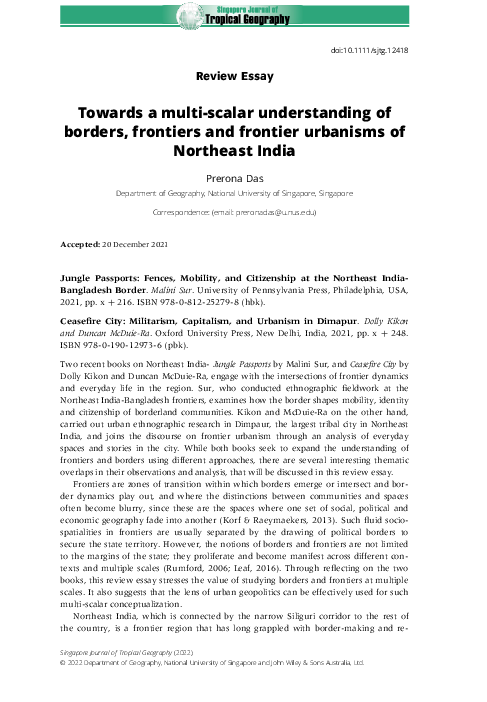 (PDF) Towards a multi-scalar understanding of borders, frontiers and ...