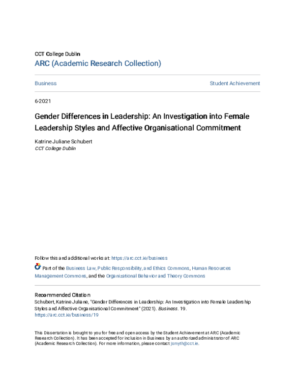 (PDF) Gender Differences in Leadership: An Investigation into Female ...