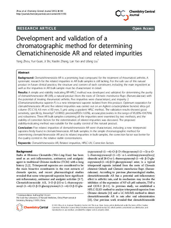 (PDF) Development and validation of a chromatographic method for ...
