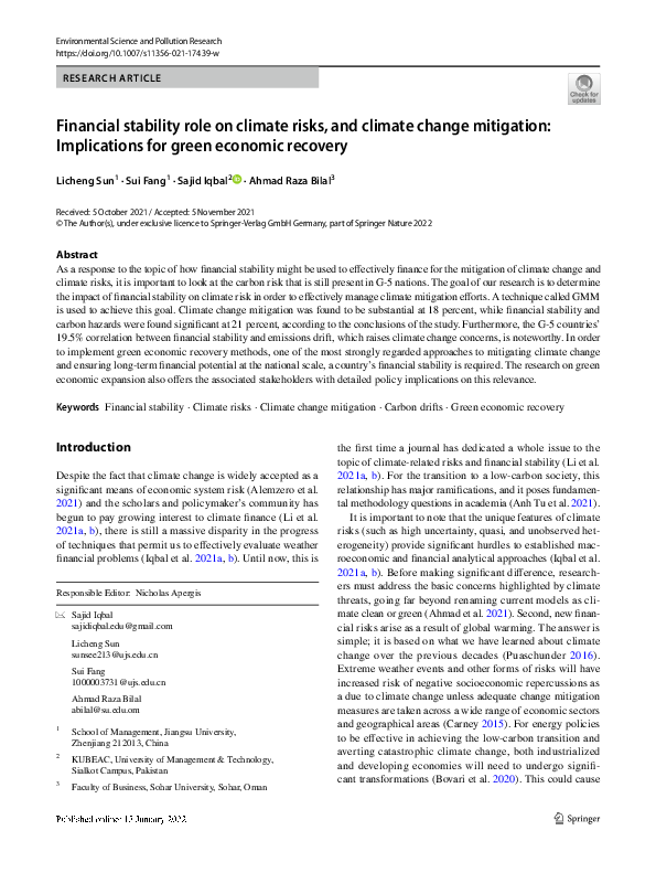 (PDF) Financial stability role on climate risks, and climate change ...
