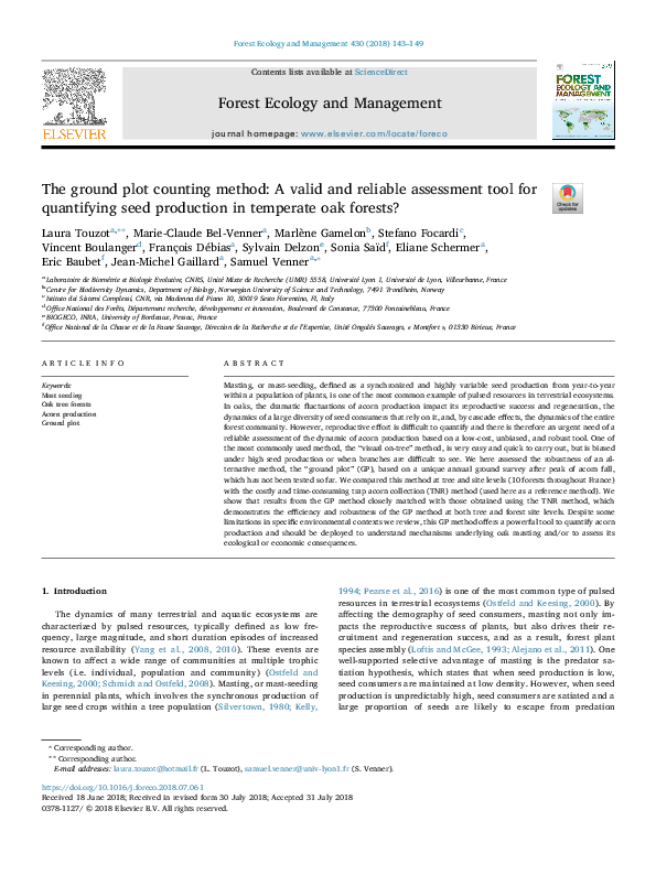 (PDF) The ground plot counting method: A valid and reliable assessment ...