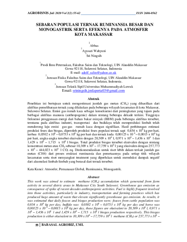 (PDF) Sebaran Populasi Ternak Ruminansia Besar Dan Monogastrik Serta ...