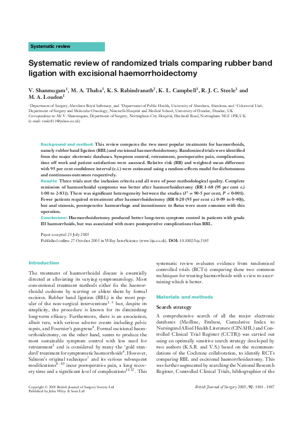 (PDF) Systematic review of randomized trials comparing rubber band
