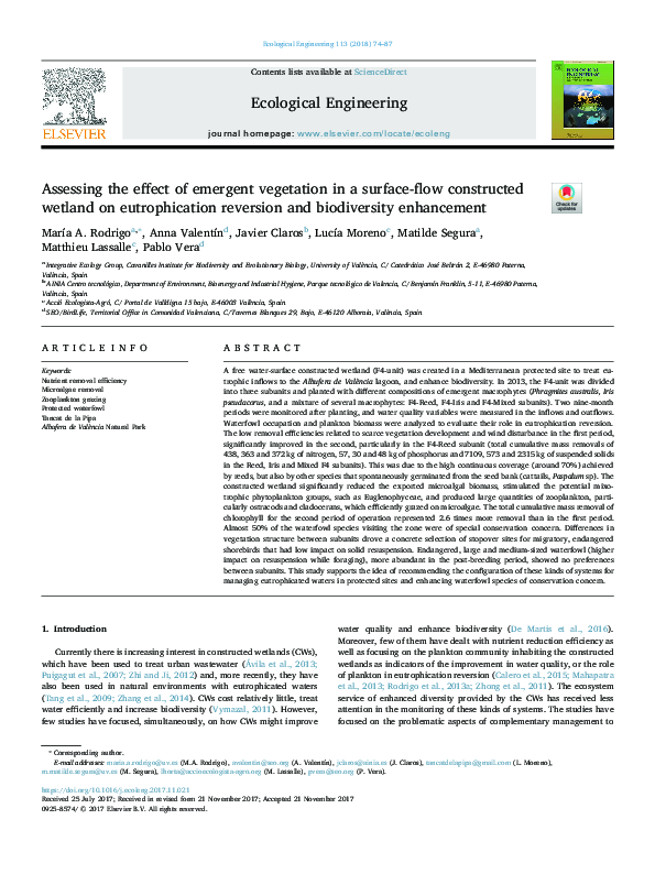 (PDF) Assessing the effect of emergent vegetation in a surface-flow ...