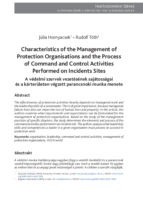 (PDF) Characteristics of the Management of Protection Organisations and ...