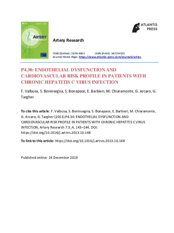 (PDF) Endothelial dysfunction and cardiovascular risk profile in ...