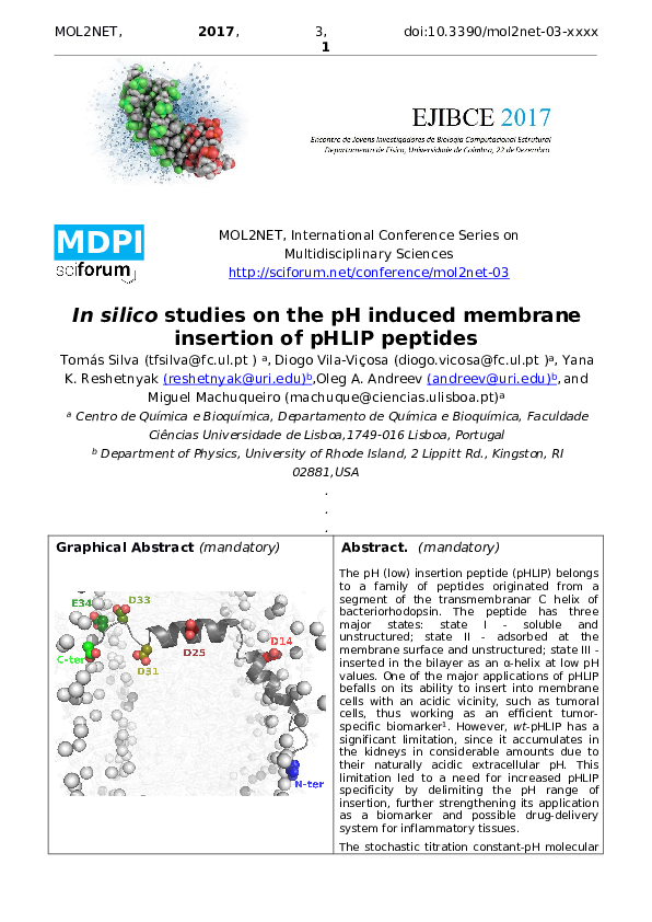 (PDF) In silico studies on the pH induced membrane insertion of pHLIP ...
