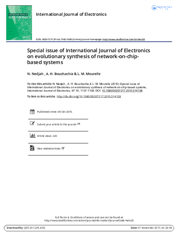 (PDF) Special issue of International Journal of Electronics on ...