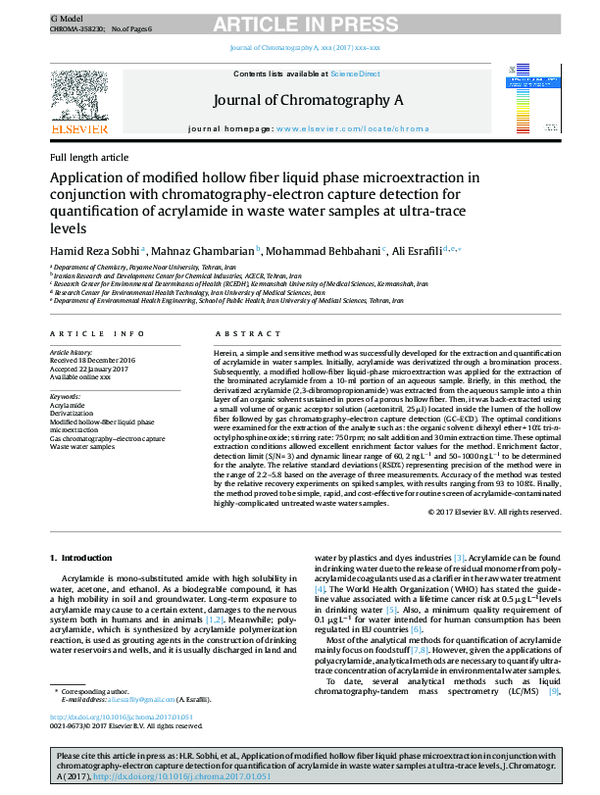 (PDF) Application of modified hollow fiber liquid phase microextraction ...