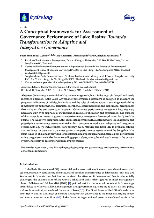 (PDF) A Conceptual Framework for Assessment of Governance Performance ...