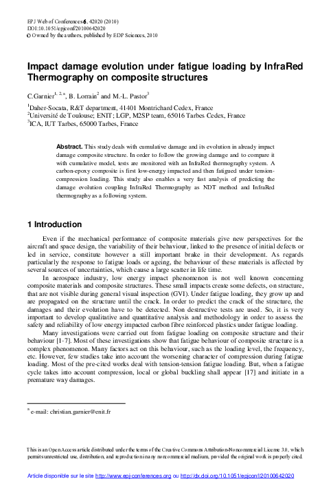 (PDF) Impact damage evolution under fatigue loading by InfraRed ...