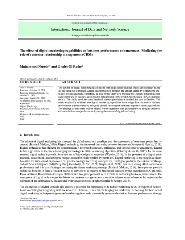 (PDF) The effect of digital marketing capabilities on business ...