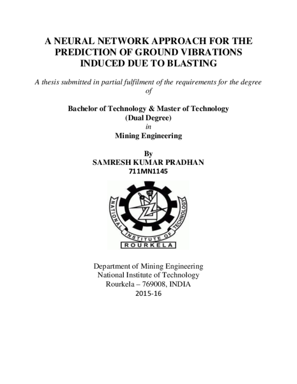 (PDF) A Neural Network Approach for the Prediction of Ground Vibrations ...