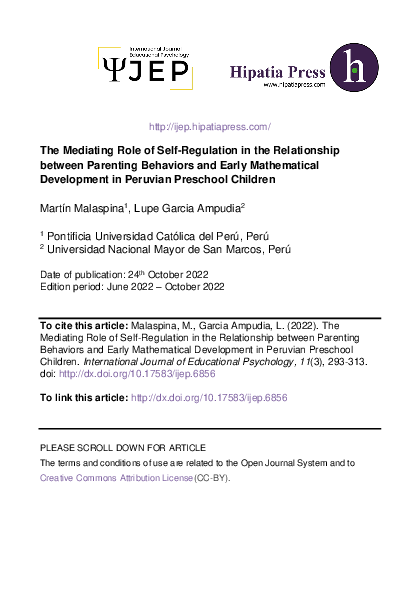 (PDF) The Mediating Role of Self-Regulation in the Relationship between ...