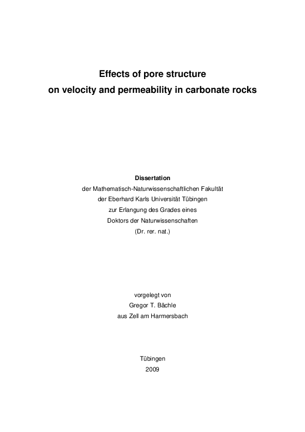 (PDF) Effects of pore structure on velocity and permeability in ...