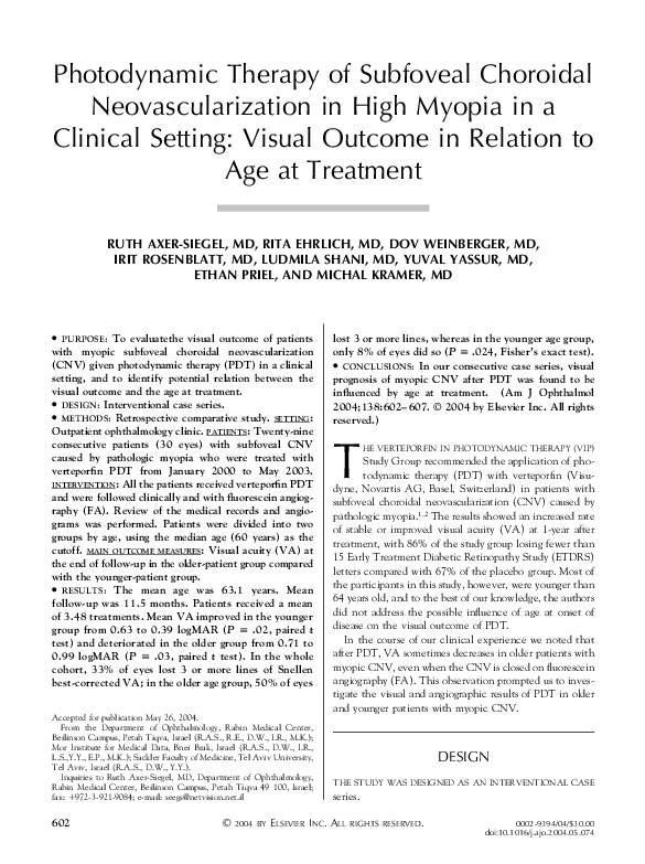 (PDF) Photodynamic therapy of subfoveal choroidal neovascularization in ...