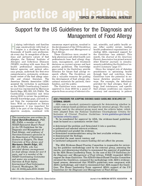 (PDF) Support for the US Guidelines for the Diagnosis and Management of ...