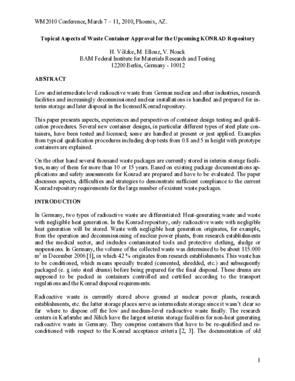 (PDF) Topical Aspects of Waste Container Approval for the Upcoming ...