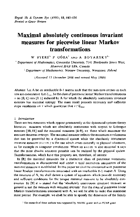 (PDF) Maximal absolutely continuous invariant measures for piecewise ...