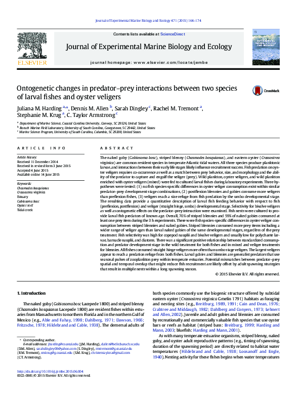 (PDF) Ontogenetic changes in predator–prey interactions between two ...