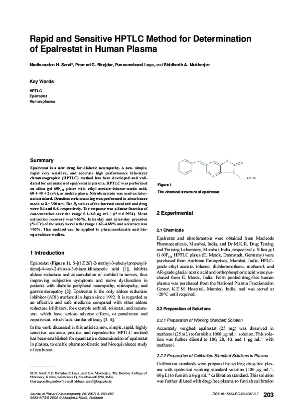 (PDF) Rapid and sensitive HPTLC method for determination of epalrestat ...