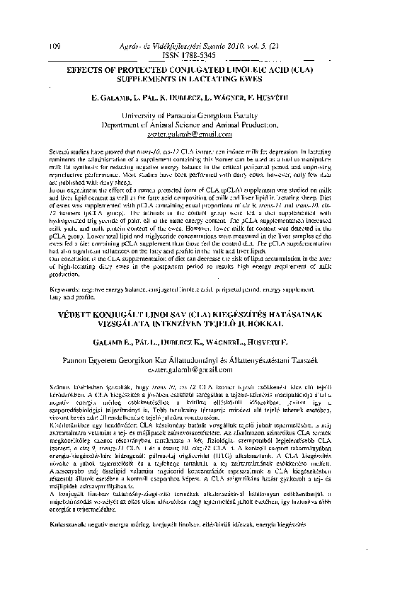 (PDF) Effects of protected conjugated linoleic acid (CLA) supplements ...