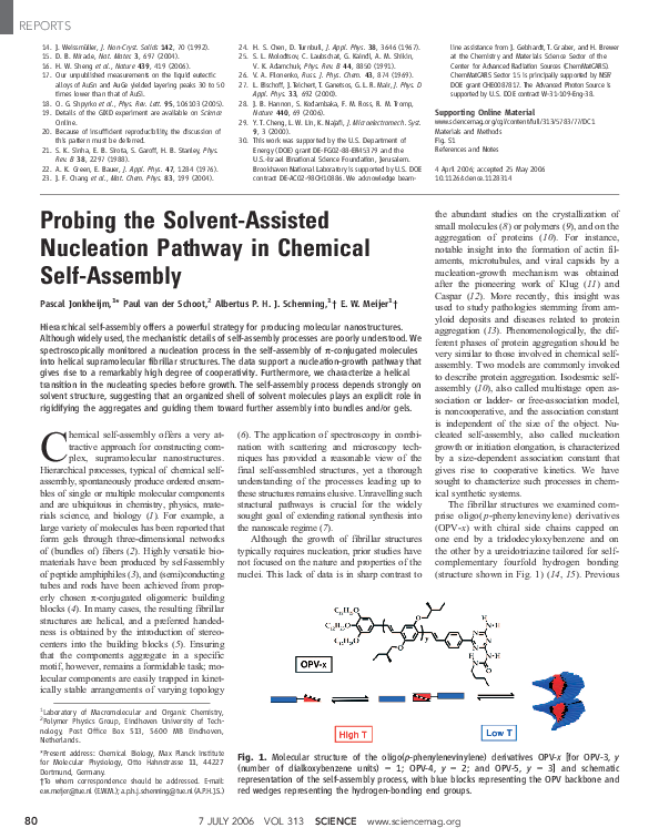 (PDF) Probing the Solvent-Assisted Nucleation Pathway in Chemical Self ...