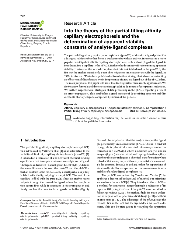 (PDF) Into the theory of the partial-filling affinity capillary ...