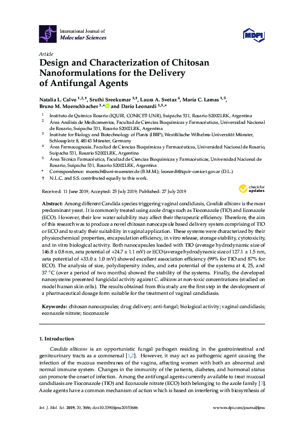 (PDF) Design and Characterization of Chitosan Nanoformulations for the ...