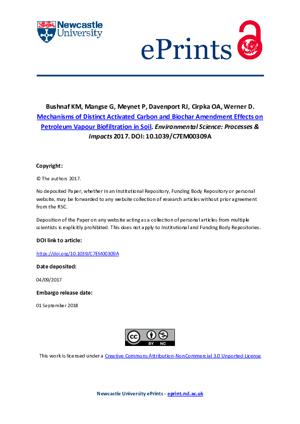 (PDF) Mechanisms of distinct activated carbon and biochar amendment ...