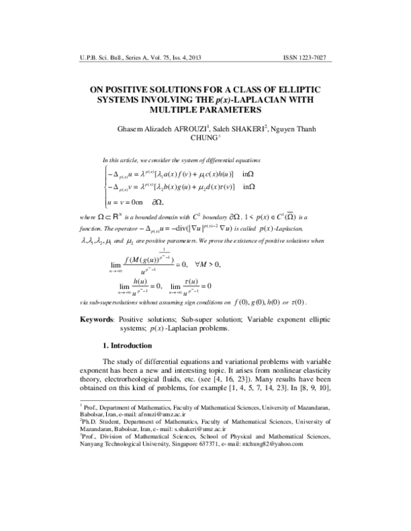 (PDF) On positive solutions for a class of elliptic systems involving ...
