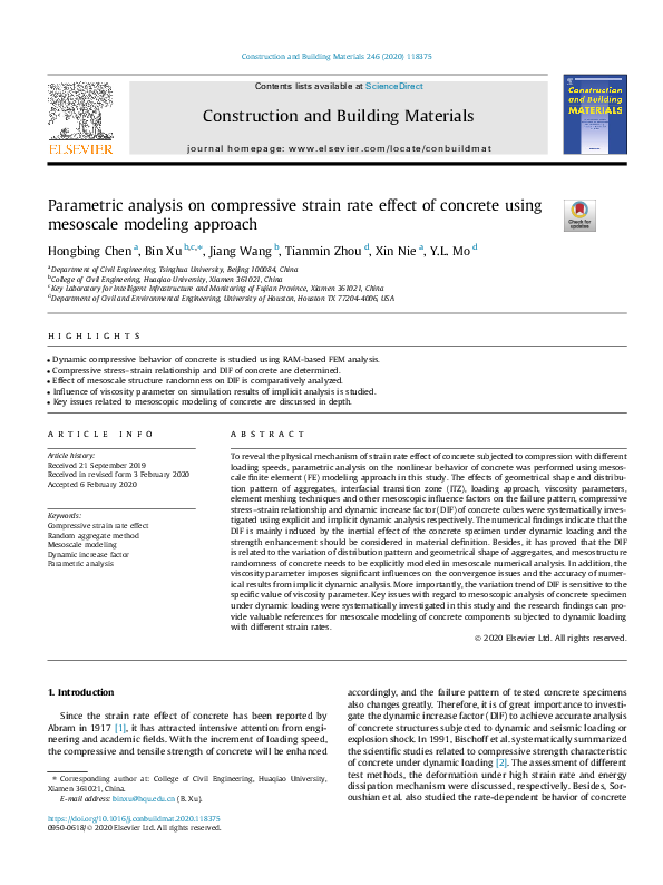 (PDF) Parametric analysis on compressive strain rate effect of concrete ...