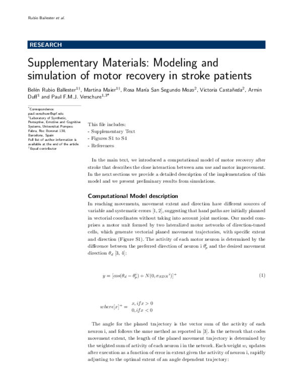 (PDF) Supplementary Materials : Modeling and simulation of motor ...