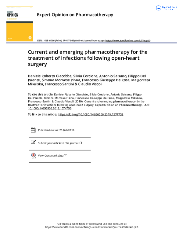 (PDF) Current and emerging pharmacotherapy for the treatment of ...