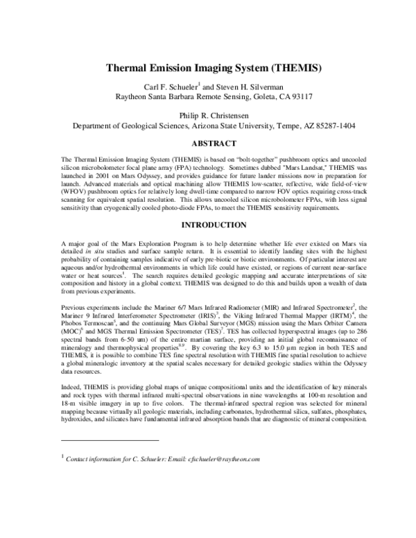 (PDF) Thermal Emission Imaging System (THEMIS) Carl Schueler