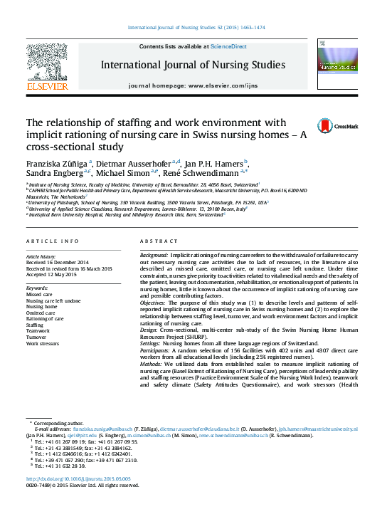 (PDF) The relationship of staffing and work environment with implicit ...