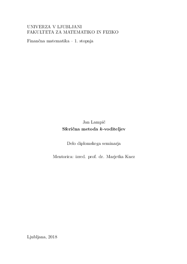 (PDF) Spherical kmeans algorithm Jan Lampič Academia.edu