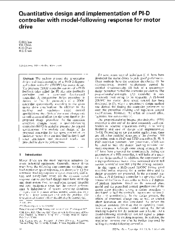 (PDF) Quantitative design and implementation of PI-D controller with ...