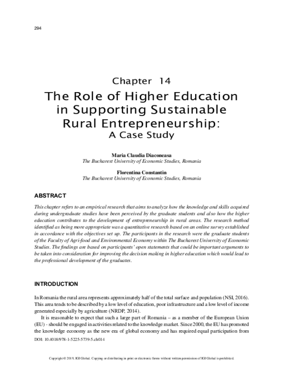 (PDF) The Role of Higher Education in Supporting Sustainable Rural ...