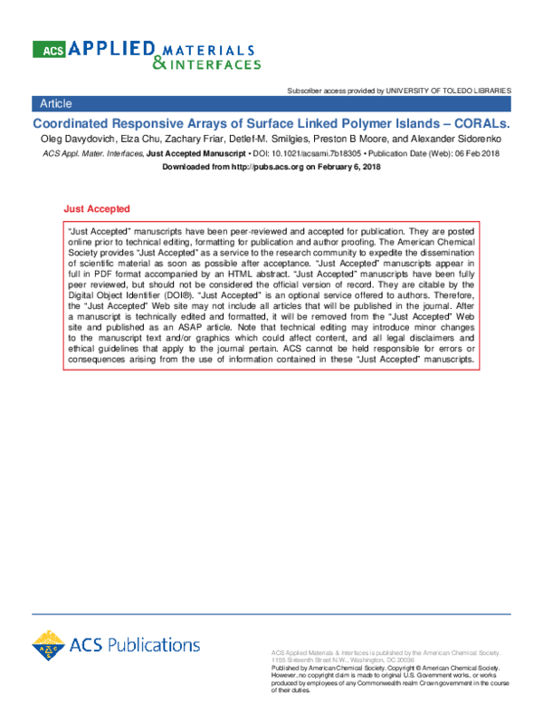 (PDF) Coordinated Responsive Arrays of Surface-Linked Polymer Islands ...