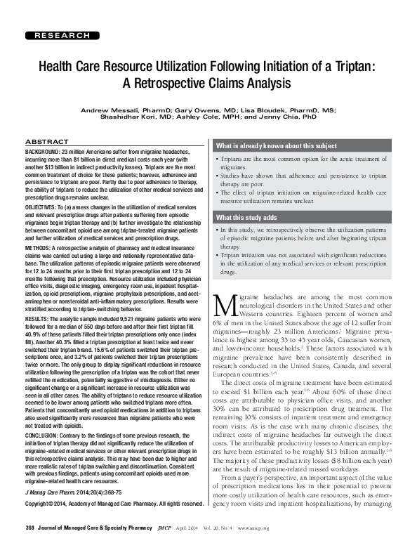 (PDF) Health care resource utilization following initiation of a ...