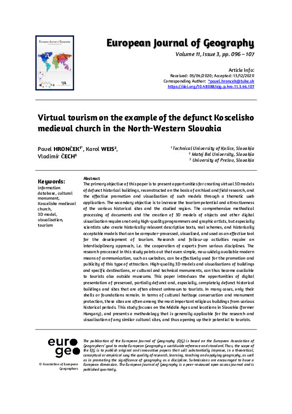 (PDF) Virtual tourism on the example of the defunct Koscelisko medieval ...