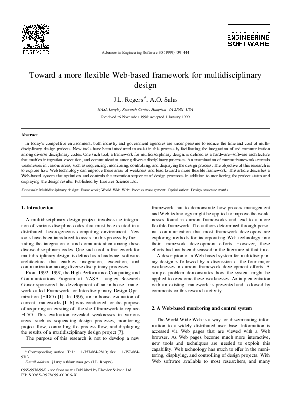 (PDF) Toward a more flexible Web-based framework for multidisciplinary ...