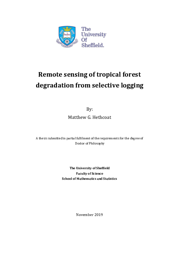 (PDF) Remote sensing of tropical forest degradation from selective logging