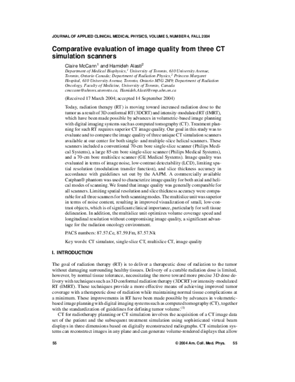 (PDF) Comparative evaluation of image quality from 3 computed