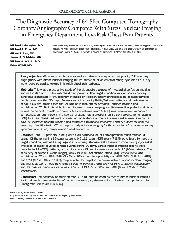 (PDF) The Diagnostic Accuracy of 64-Slice Computed Tomography Coronary ...