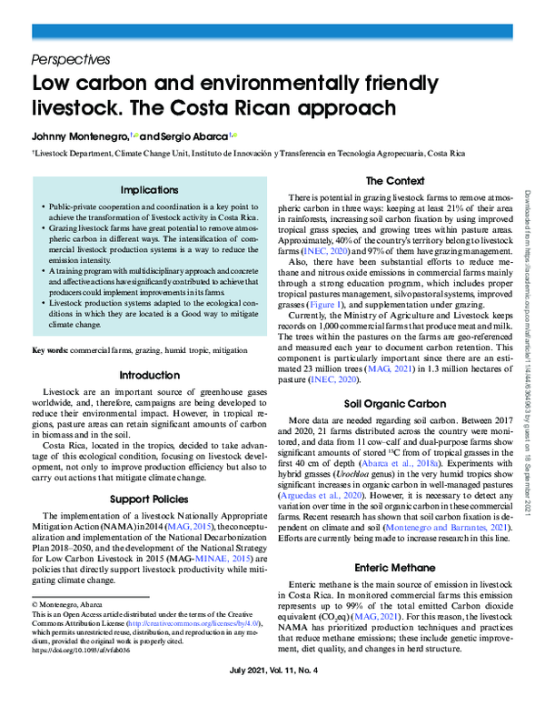 (PDF) Low carbon and environmentally friendly livestock. The Costa ...
