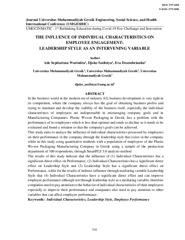 (PDF) The Influence of Individual Characteristics on Employee ...