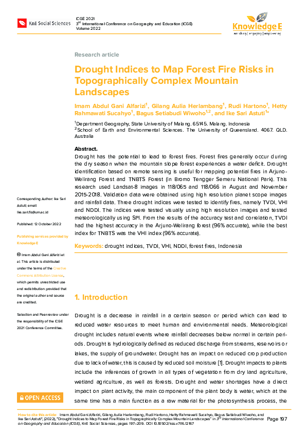 (PDF) Drought Indices to Map Forest Fire Risks in Topographically ...