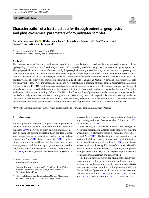 (PDF) Characterization of a fractured aquifer through potential ...